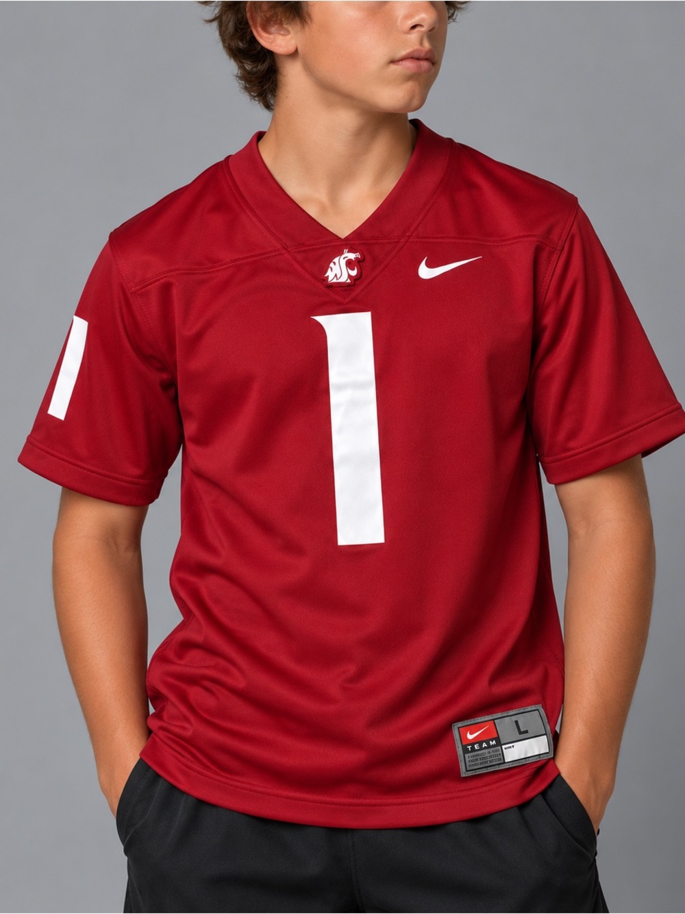 Nike Washington State Cougars Football Jersey #1 Crimson Men’s Large WSU